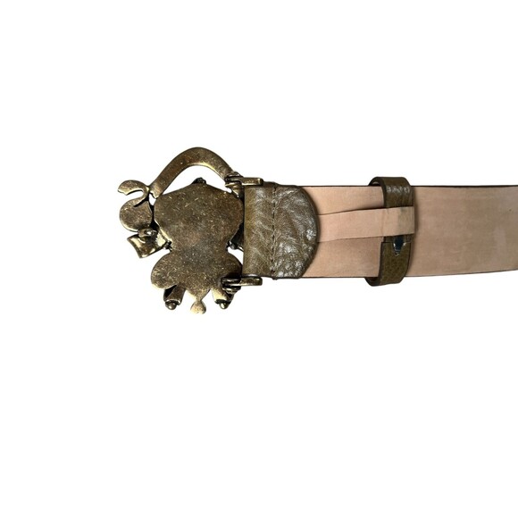 Juicy Wrapped in Couture Vintage Taupe Leather Belt w Crown & Scottie Dog Buckle main image 8